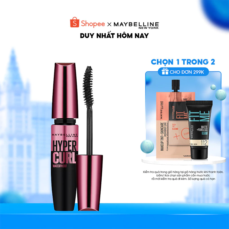 Mascara Dài Mi và Cong Mi Maybelline New York Hyper Curl Waterproof Chuốt Mi Đen 9.2ml – Sản phẩm bán chạy trên Shopee